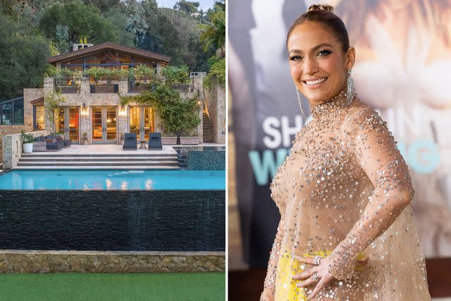 Courtesy of Carolwood Estates, Emma McIntyre/Getty Jennifer Lopez and her Bel-Air home