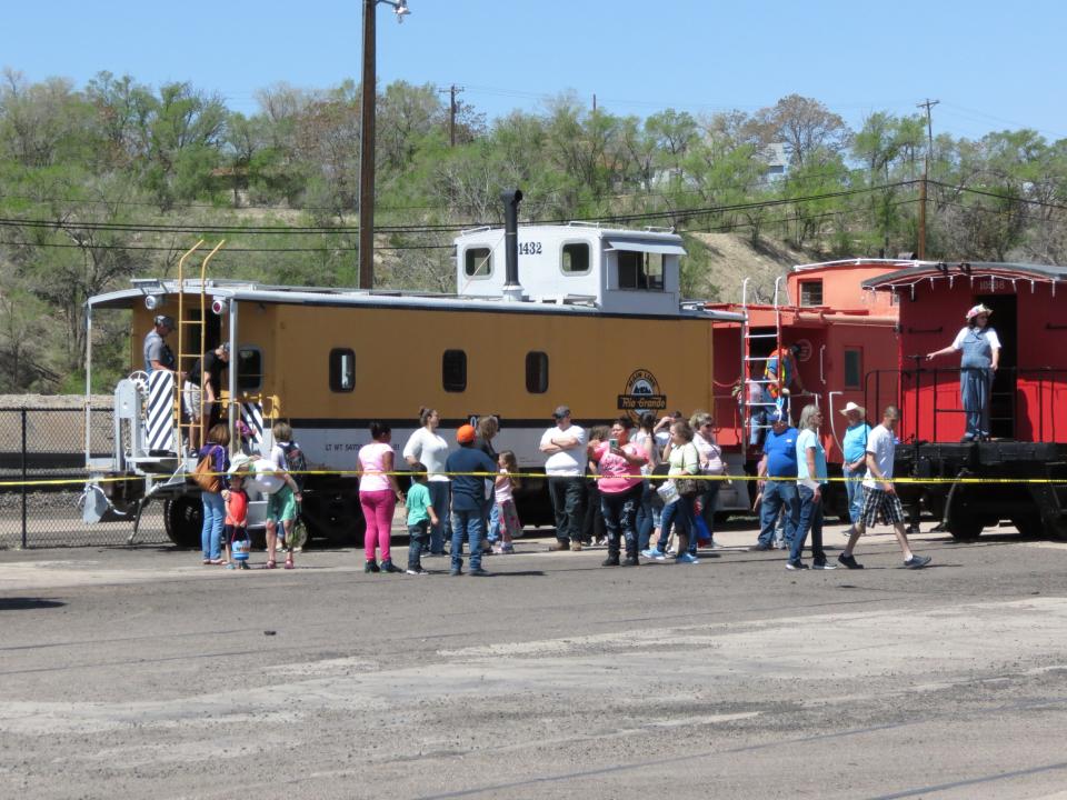 Kids line up for train rides in this Pueblo Railway Museum photo from 2017.