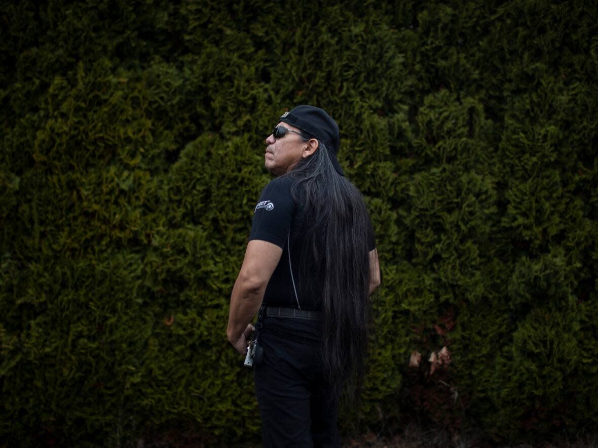 Chief Julian Shackelly of the Nlaka'pamux Nation is pictured outside his home in Maple Ridge, B.C., on Friday, Nov. 26, 2021.  (Ben Nelms/CBC - image credit)