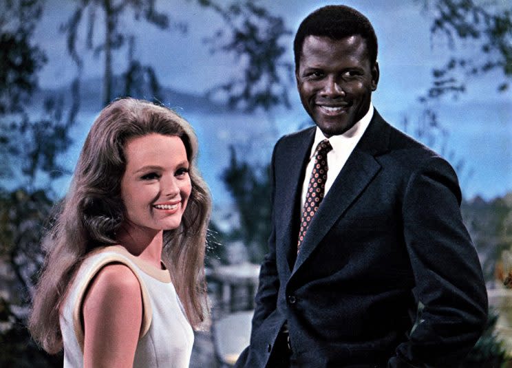 Katharine Houghton and Sidney Poitier in <em>Guess Who’s Coming to Dinner</em>. (Photo: Everett Collection)