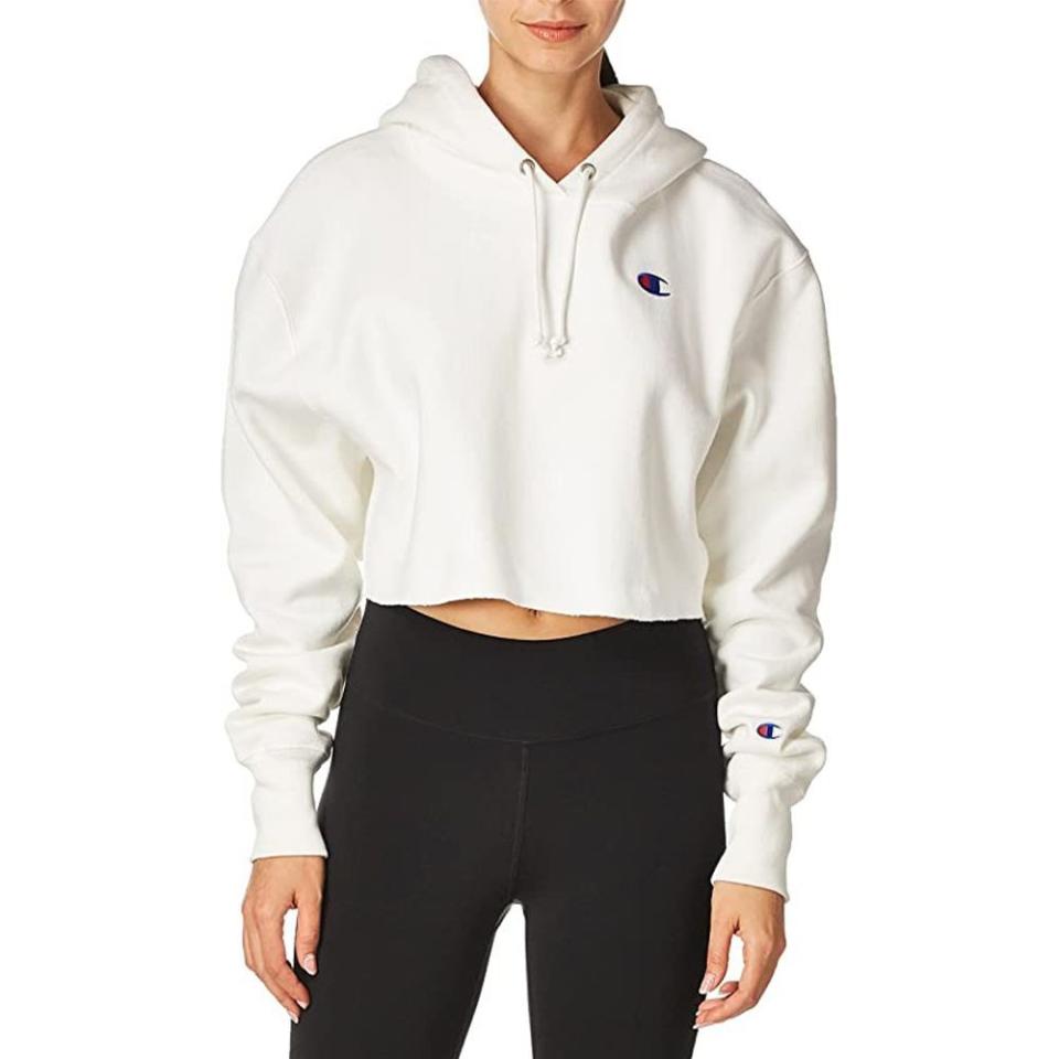 11) Reverse Weave Cropped Cut-off Hoodie