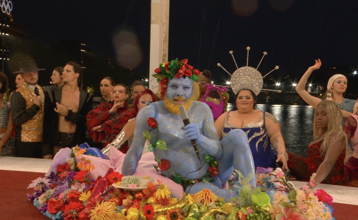 A scene from the Paris Olympics opening ceremony