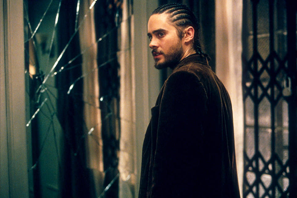 <b>'Panic Room'</b><br> Leto wore his hair in braids when he played a home intruder in 2002's "Panic Room."