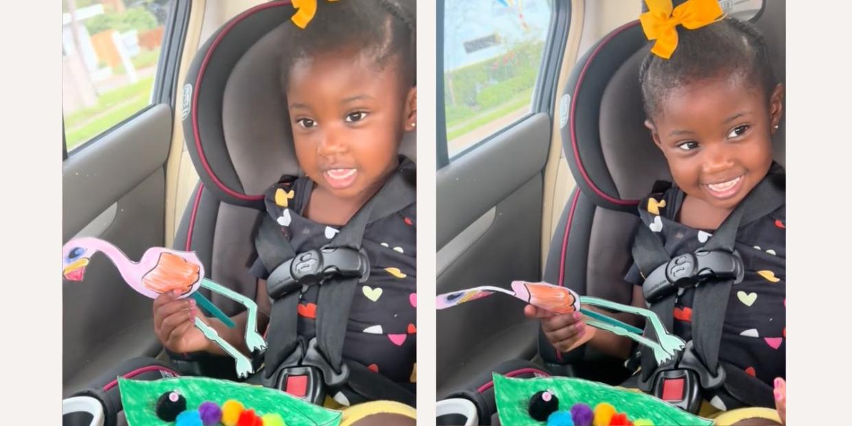 Preschooler in car seat