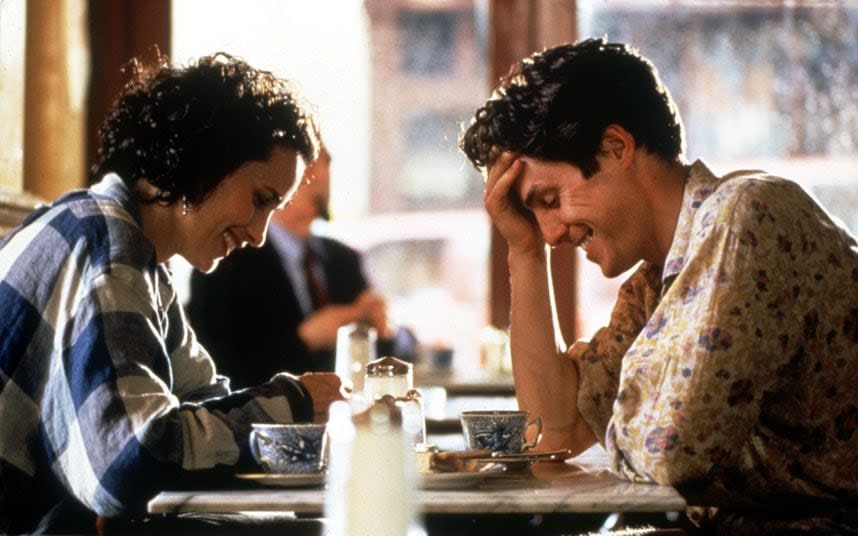 Andie MacDowell and Hugh Grant in Four Weddings and a Funeral - Rex