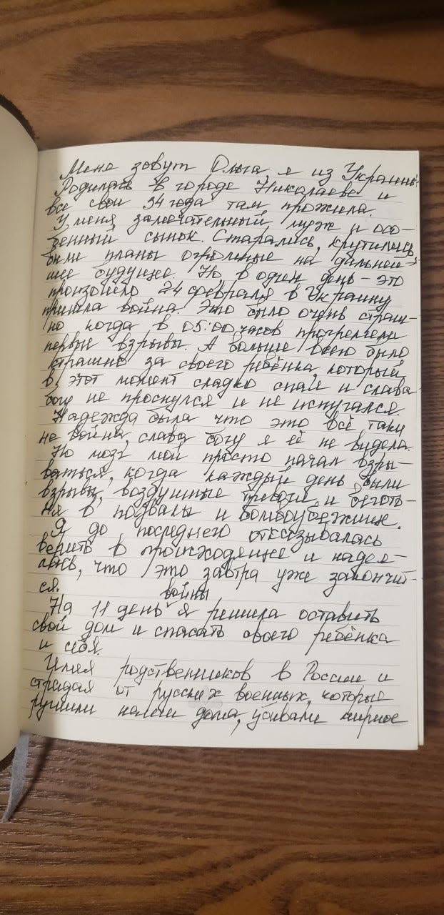 A journal entry from Olga who met John Curnutt of Las Cruces on her journey of fleeing Ukraine following the attack by Russian forces.