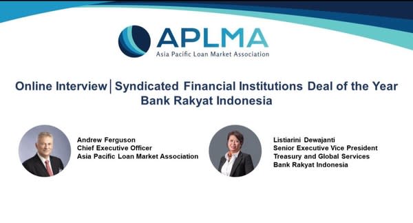 印尼人民銀行榮獲APLMA頒發的「2021年度財團金融機構交易」榮譽