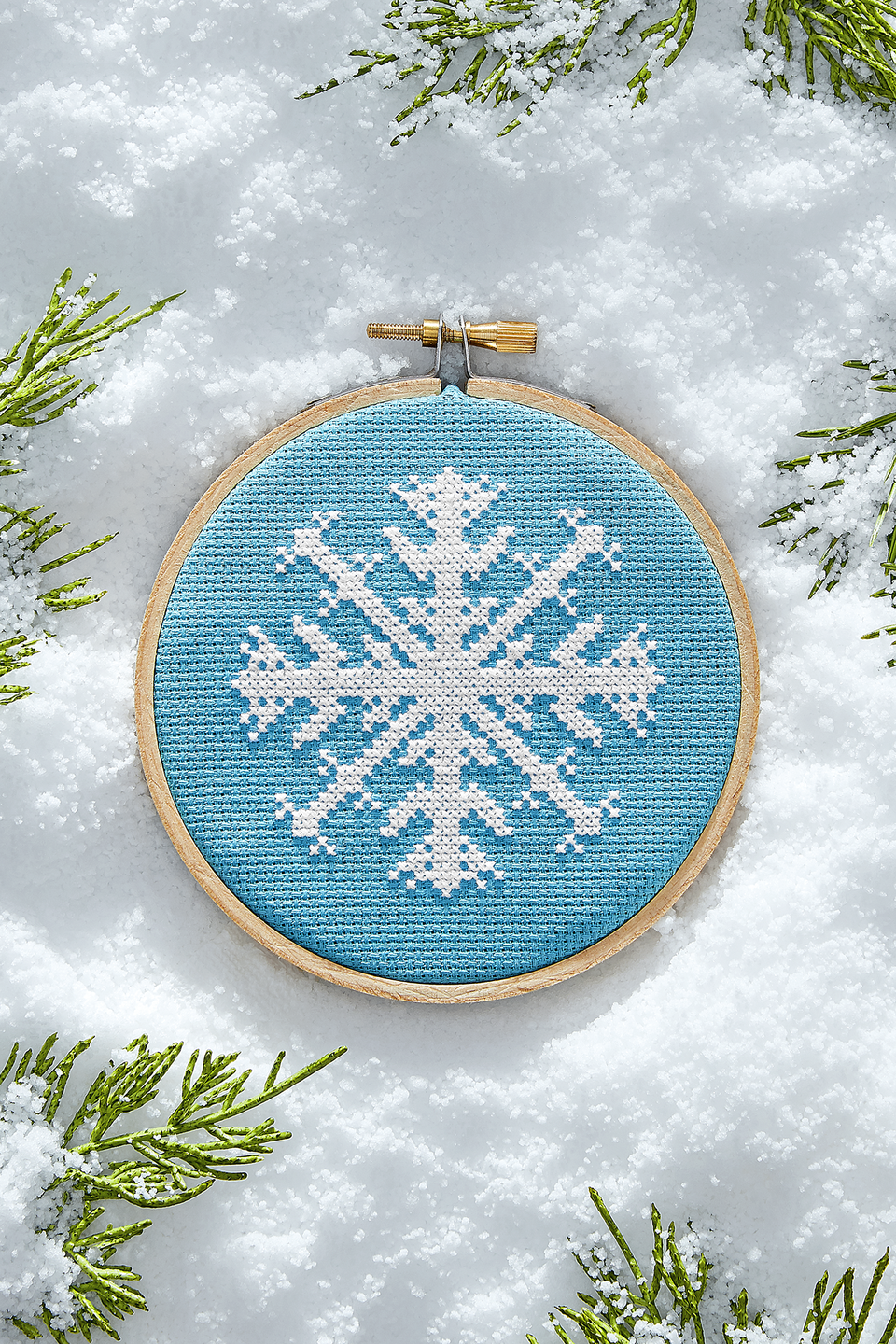 7) Cross-Stitch Snowflake