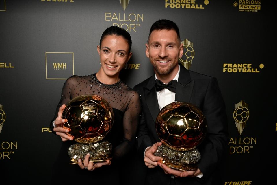 男、女子金球獎得主美斯（右）及邦瑪迪（圖：Ballon d’or）