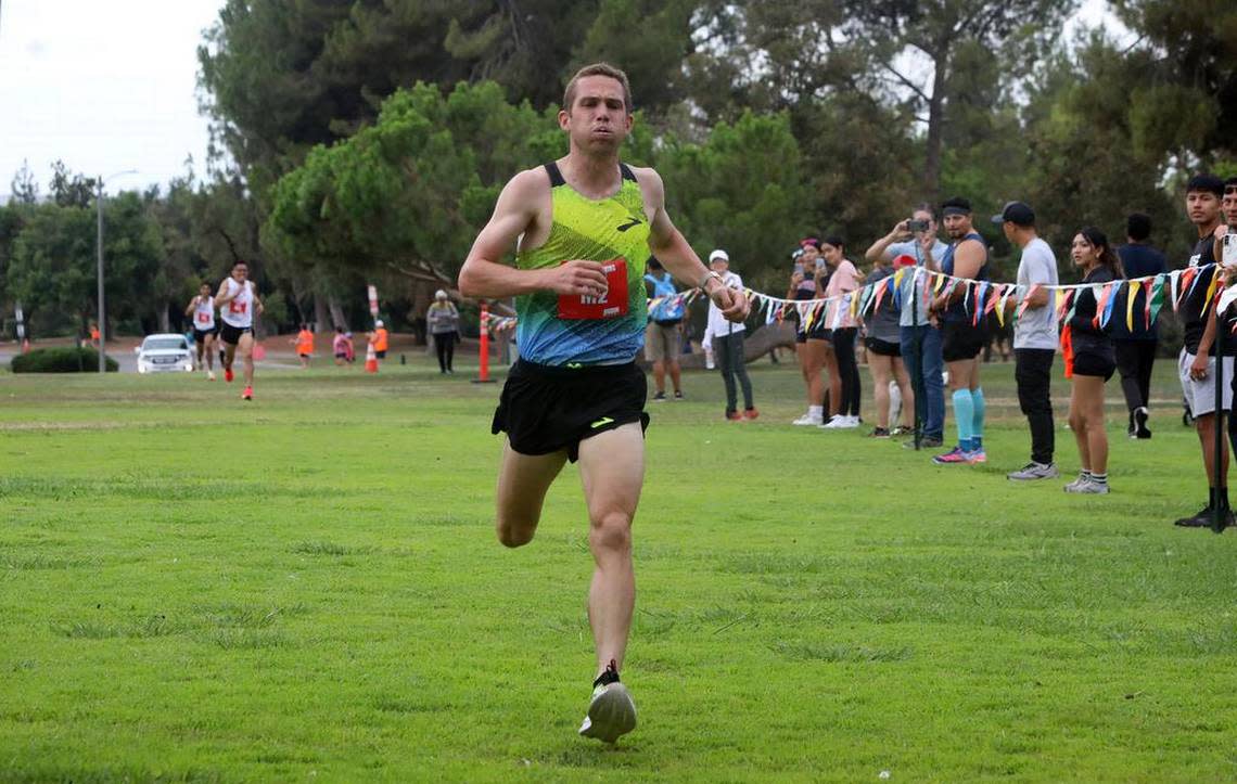 CJ Albertson of Fresno finished third overall in the Miguel Reyes 5K at Woodward Park on July 31, 2022 with a time of 14:29.67.