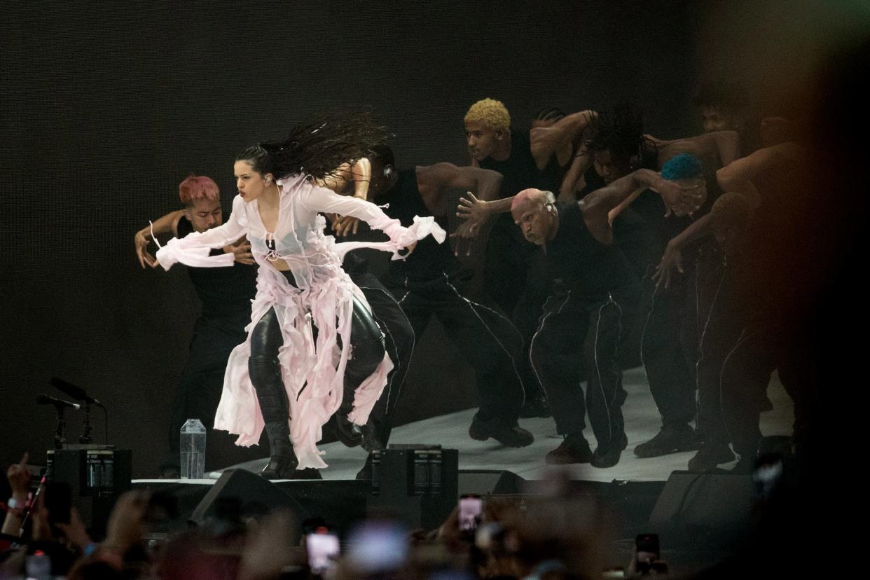 Rosalia performs on the Coachella Stage during the Coachella Valley Music and Arts Festival in Indio, Calif., on Saturday, April 15, 2023. 