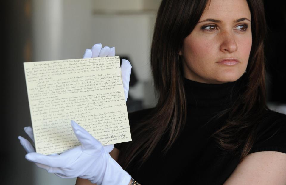 The stolen Potter manuscript, sold at auction in 2008 (Credit: Joel Ryan/PA Wire/PA Images)