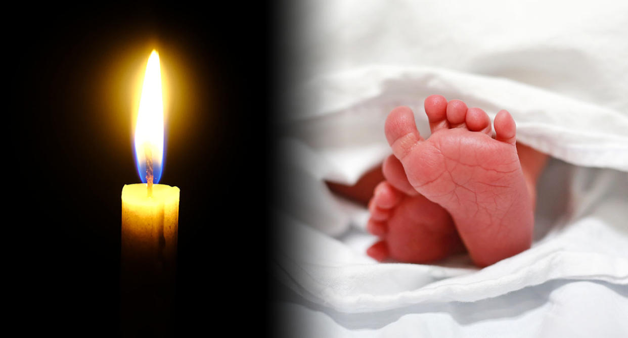 A woman has given birth by candle light in the laundry room of a birthing centre [Photo: Getty]