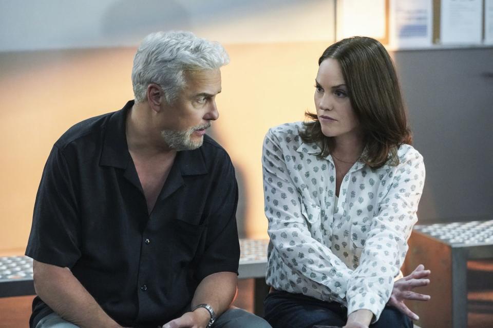 william petersen as dr gil grissom and jorja fox as sara sidle, csi vegas