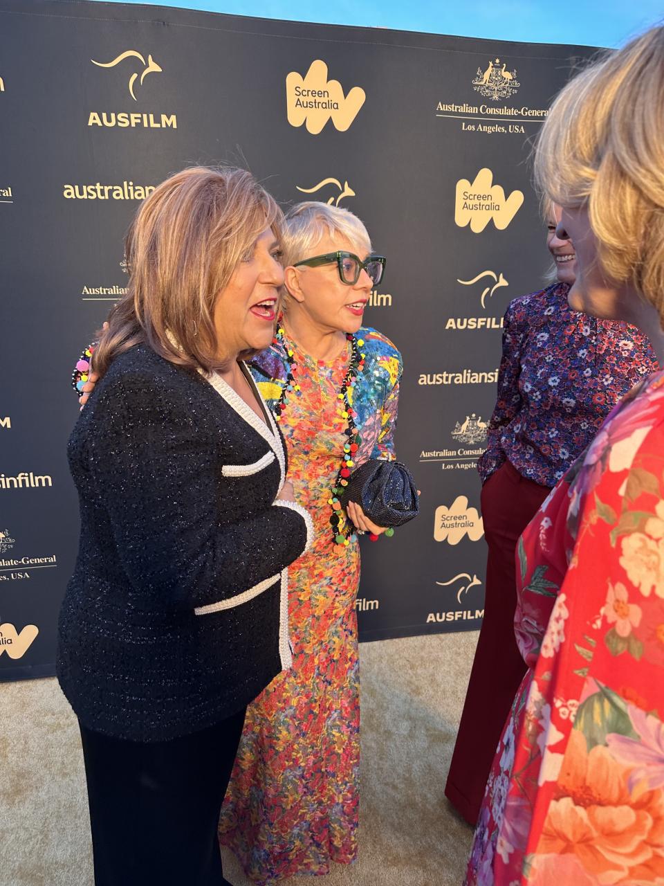 (L-R) Gail Barman and Catherine Martin meet Ambassador Jane Duke, the Australian Consul-General in Los Angeles