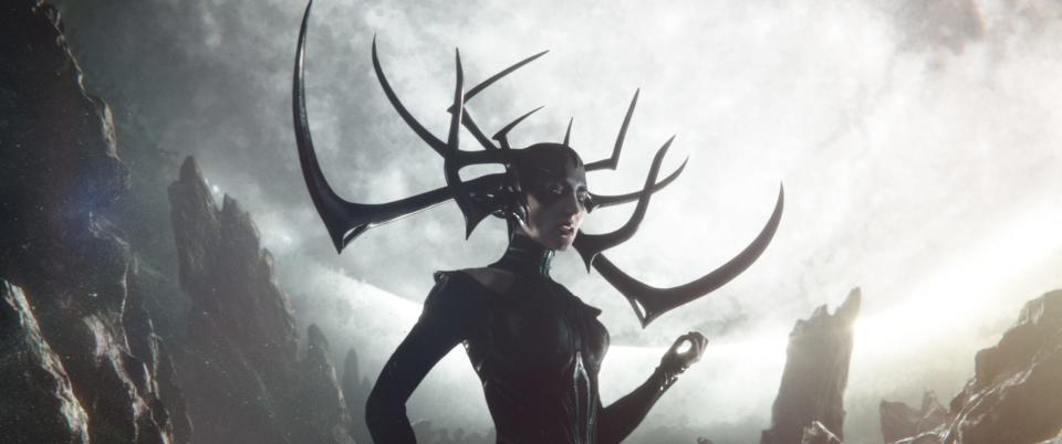 Hela (Cate Blanchett) has no love for her siblings Thor and Loki in 