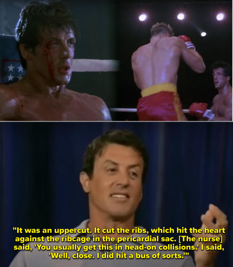 The end fight of Rocky vs. Drago in "Rocky IV"