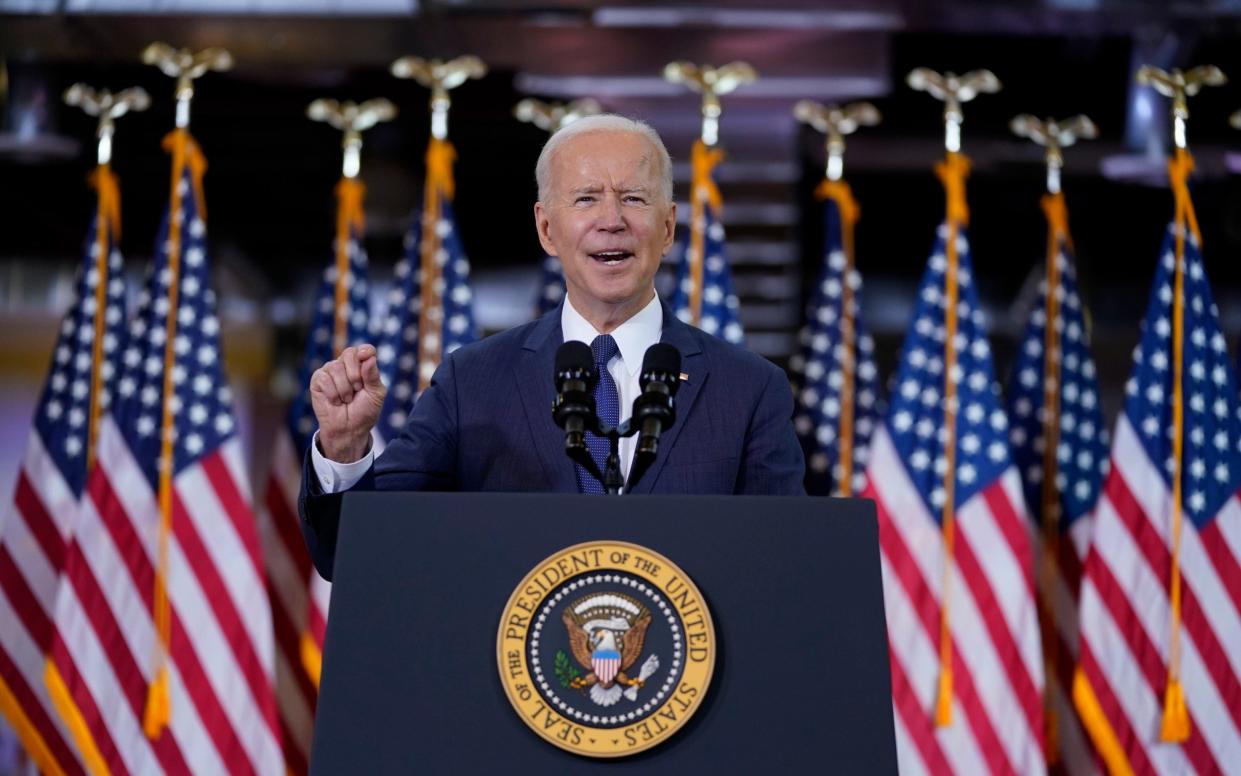 President Joe Biden delivers a speech on infrastructure spending at Carpenters Pittsburgh Training Center, Wednesday, March 31, 2021, in Pittsburgh - Evan Vucci /AP