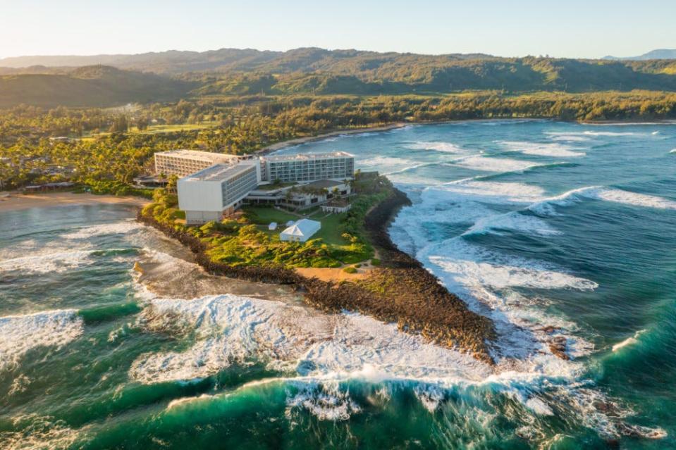 Located on the North Shore of Oahu, Turtle Bay Resort is next to Kawela Bay, a protected bay where the reef breaks down wave energy into a soft, gentle wave.