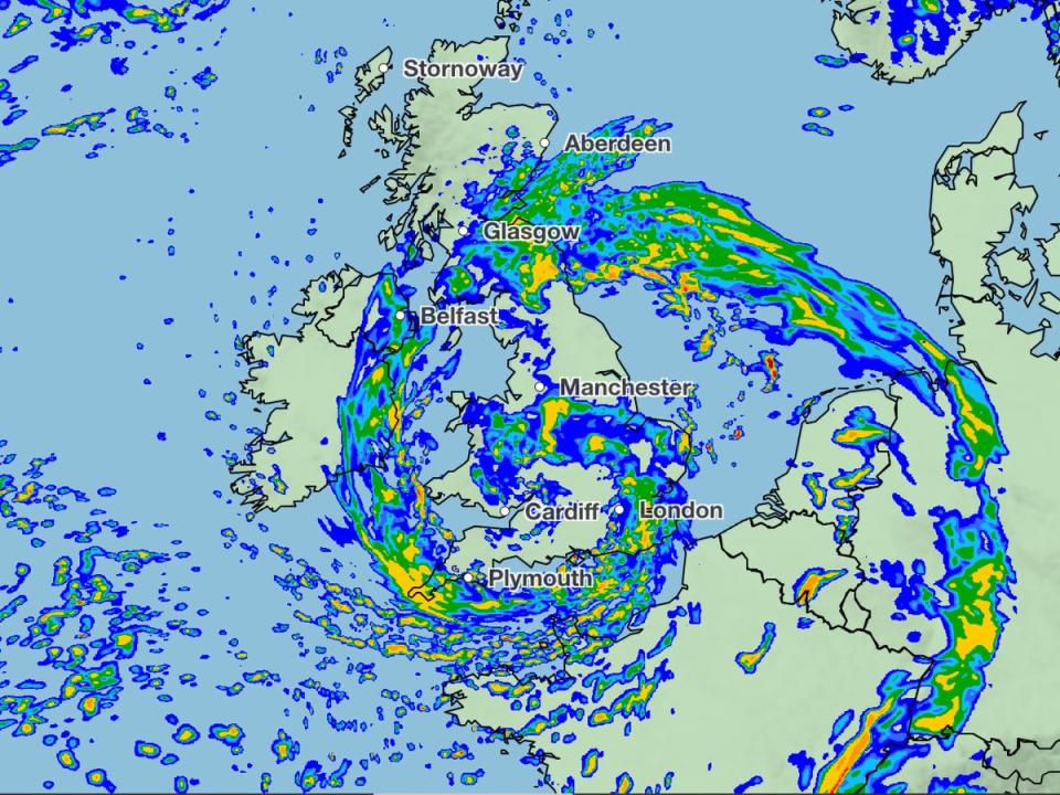 Large swathes of the UK will be affected by the storm (Met Office)