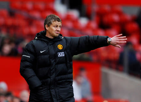 FILE PHOTO: Football Soccer - Manchester United Reserves v Aston Villa Reserves Barclays Premier Reserve League Play-Off Final - Old Trafford Manchester, Britain - 3 May, 2010 Manchester United reserves manager Ole Gunnar Solskjaer Action Images via Reuters/Jason Cairnduff / File Photo