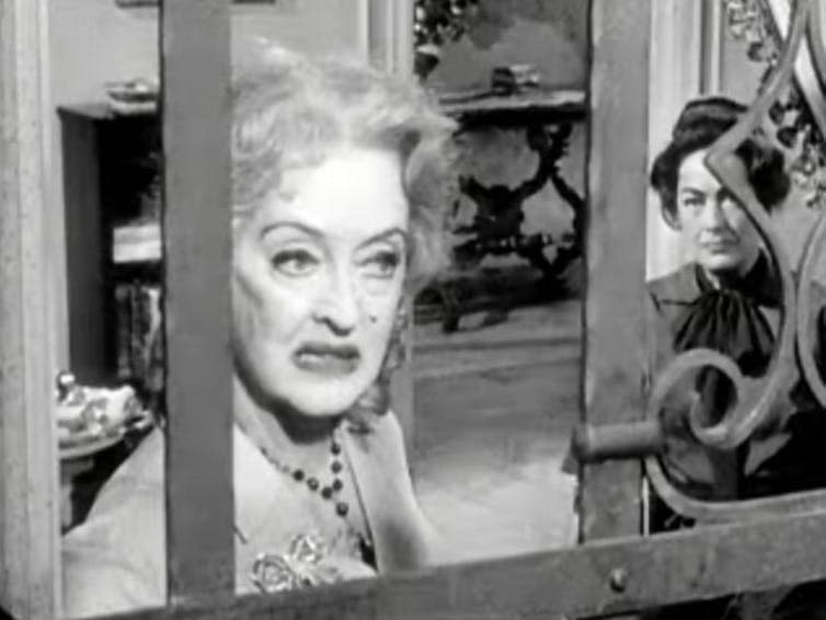 Bette Davis and Joan Crawford in a still from the 1962 movie Whatever Happened to Baby Jane?