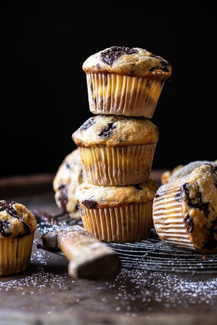 <strong><a href="https://www.halfbakedharvest.com/cheesecake-stuffed-chocolate-chunk-banana-bread-muffins/" target="_blank" rel="noopener noreferrer">Get the Cheesecake Stuffed Chocolate Chunk Banana Bread Muffins recipe from Half Baked Harvest</a> &nbsp;</strong>