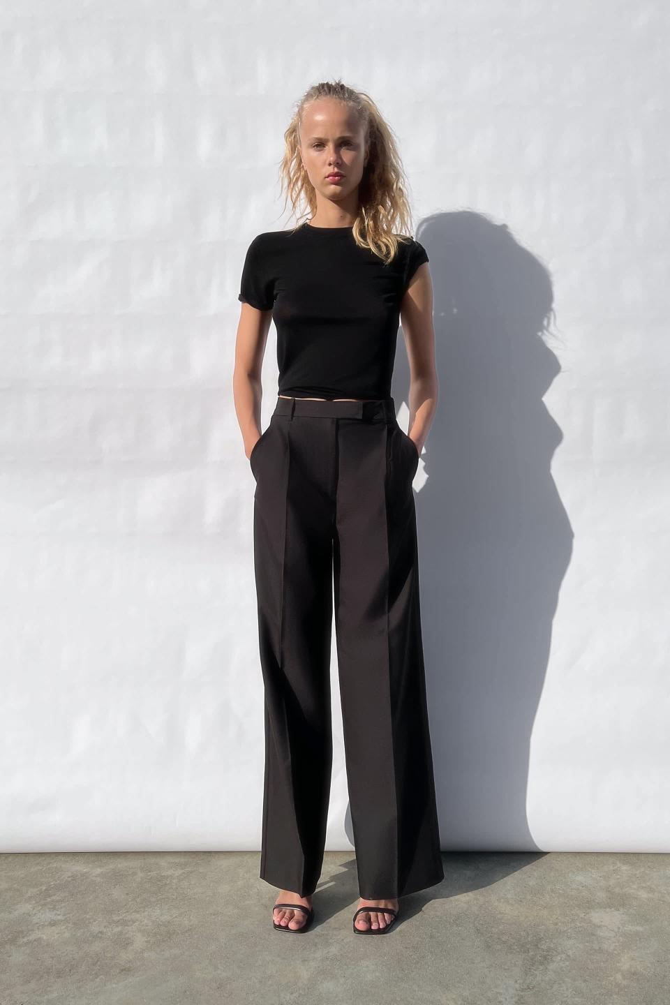 <p>If you're looking to try the trend, but don't want to spend a fortune, these <span>Zara Wide Leg Pants</span> ($48) are the ones for you. We like them with strappy heels.</p>
