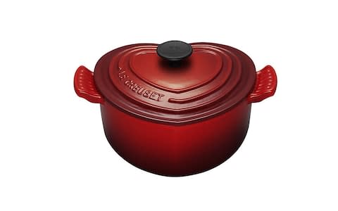 LeCreuset red heart-shaped casserole dish