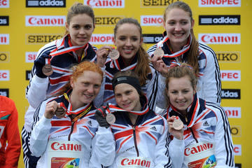 Taylor-Brown (bottom right) at the World Junior Cross Country championships in 2014