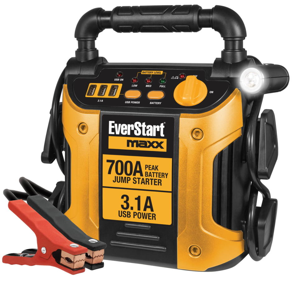 <p><a href="https://go.redirectingat.com?id=74968X1596630&url=https%3A%2F%2Fwww.walmart.com%2Fip%2FEverStart-Maxx-700-Amp-Jump-Starter-with-Triple-USB-Charging-Ports-and-Pivoting-LED-Work-Light%2F196245929&sref=https%3A%2F%2Fwww.caranddriver.com%2Fcar-accessories%2Fg43965373%2Fmemorial-day-deals-car-parts-accessories-tires-tools-2023%2F" rel="nofollow noopener" target="_blank" data-ylk="slk:Shop Now;elm:context_link;itc:0;sec:content-canvas" class="link ">Shop Now</a></p><p>EverStart Maxx 700 Amp Jump Starter</p><p>$35.48</p><p>walmart.com</p><span class="copyright">Walmart</span>