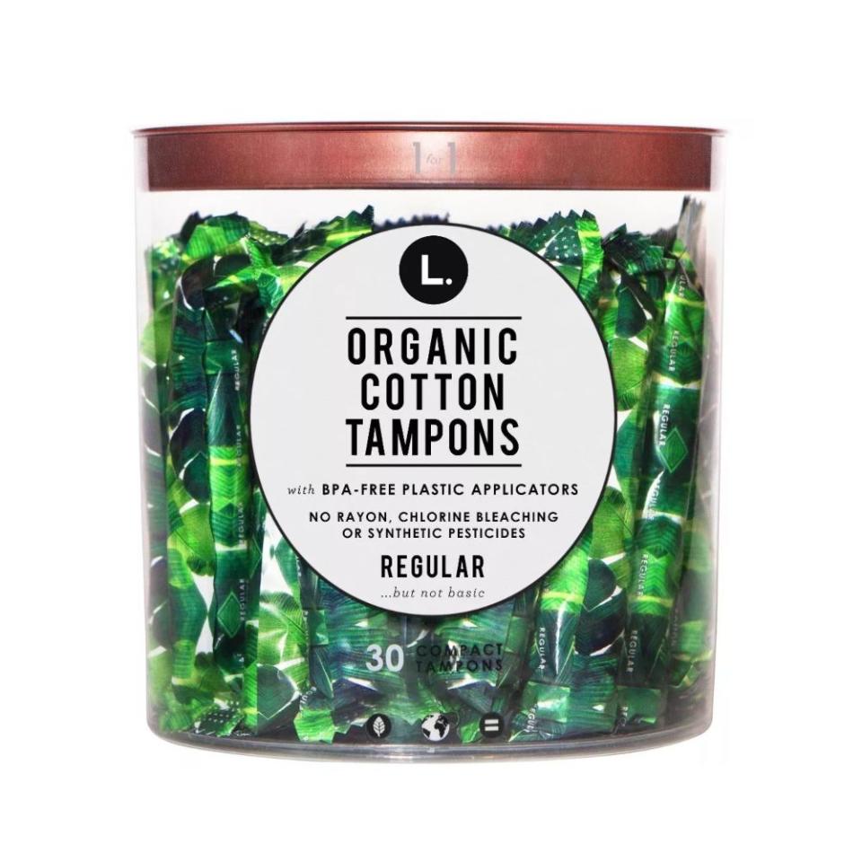 L. Organic Cotton Regular Absorbency Compact Tampons