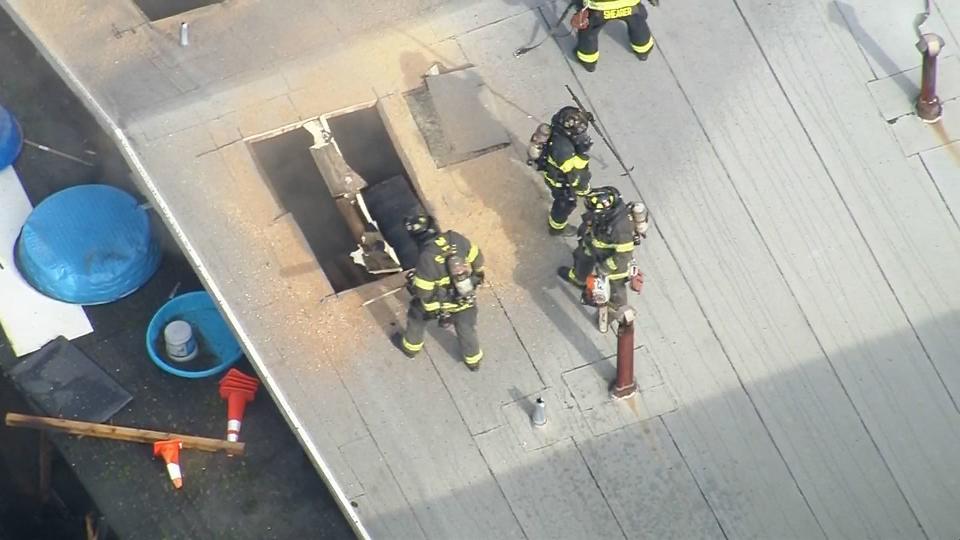 Chopper 7 was over The Dog Resort in Seattle's Lake City neighborhood, where a fire broke out.