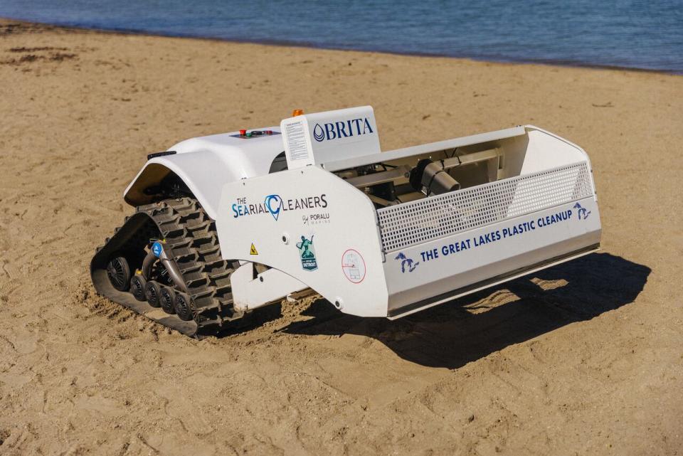 The Belle Isle, Mich., beach robot is a part of the Great Lakes Plastics Cleanup initiative. 