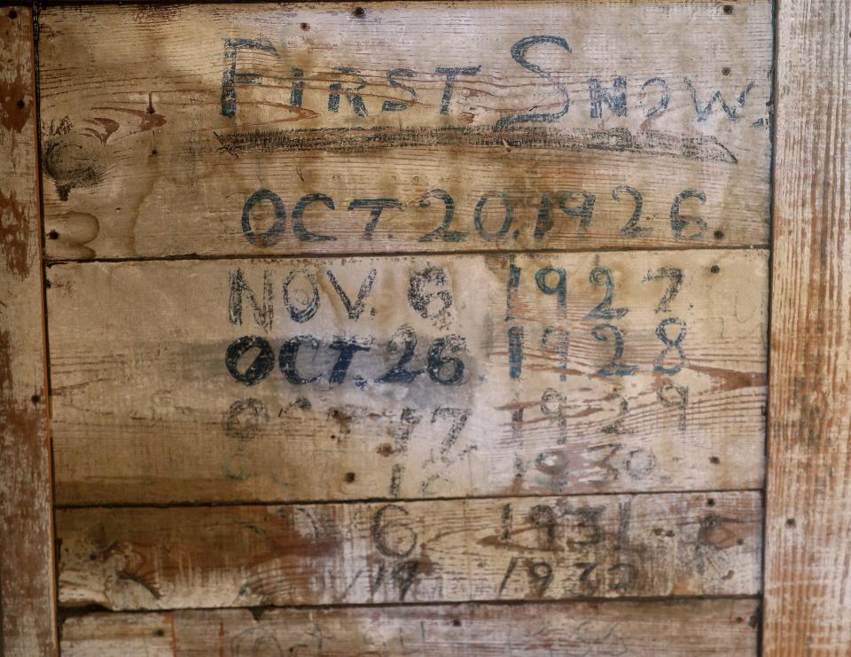 Owners have kept a list of first snowfall written on the inside of the mill dating back to 1926.