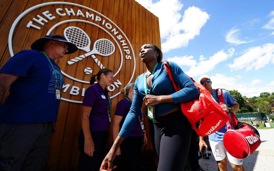 Venus Williams has been practising on the outside courts - PA