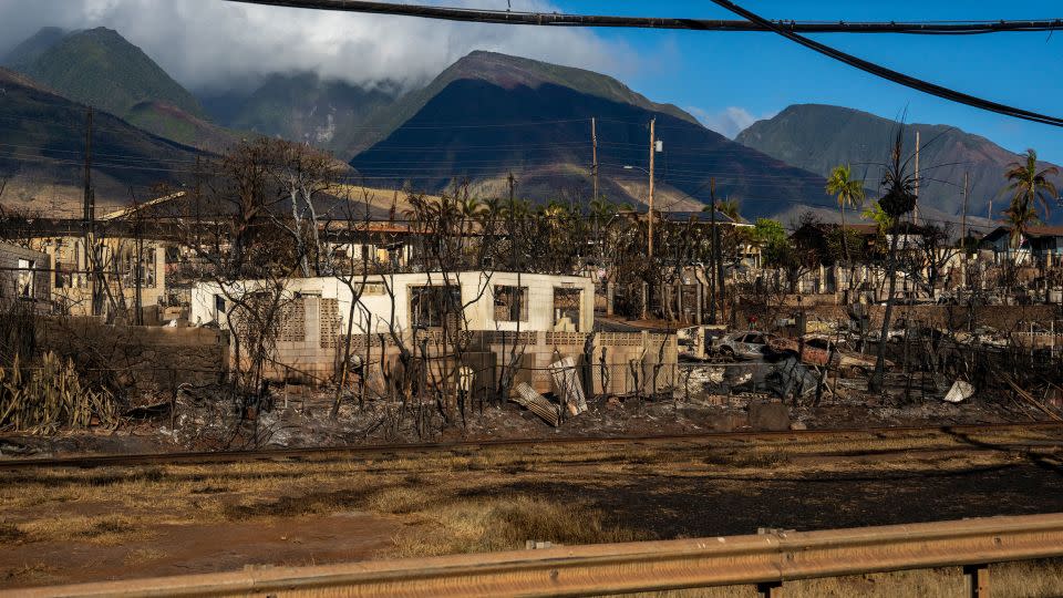 The destruction of Lahaina, seen from the only road into the town. - Evelio Contreras/CNN