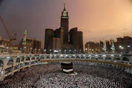 Muslims pray at the Grand mosque ahead of the annual Haj pilgrimage in Mecca, Saudi Arabia, August 29, 2017. REUTERS/Suhaib Salem/Files