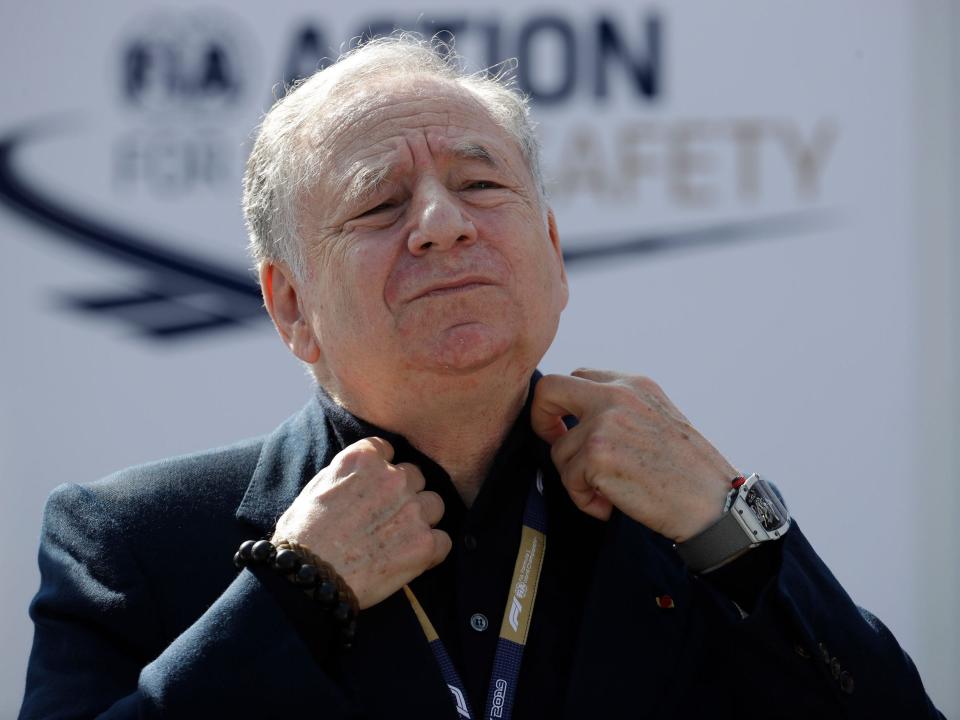 Former F1 team manager Jean Todt gestures at the Monza racetrack, in Monza, Italy.