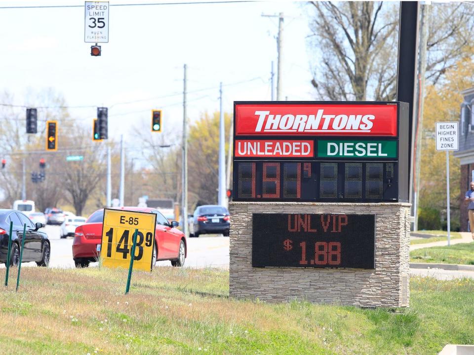 A gas station in April 02, 2020 in Louisville, Kentucky.