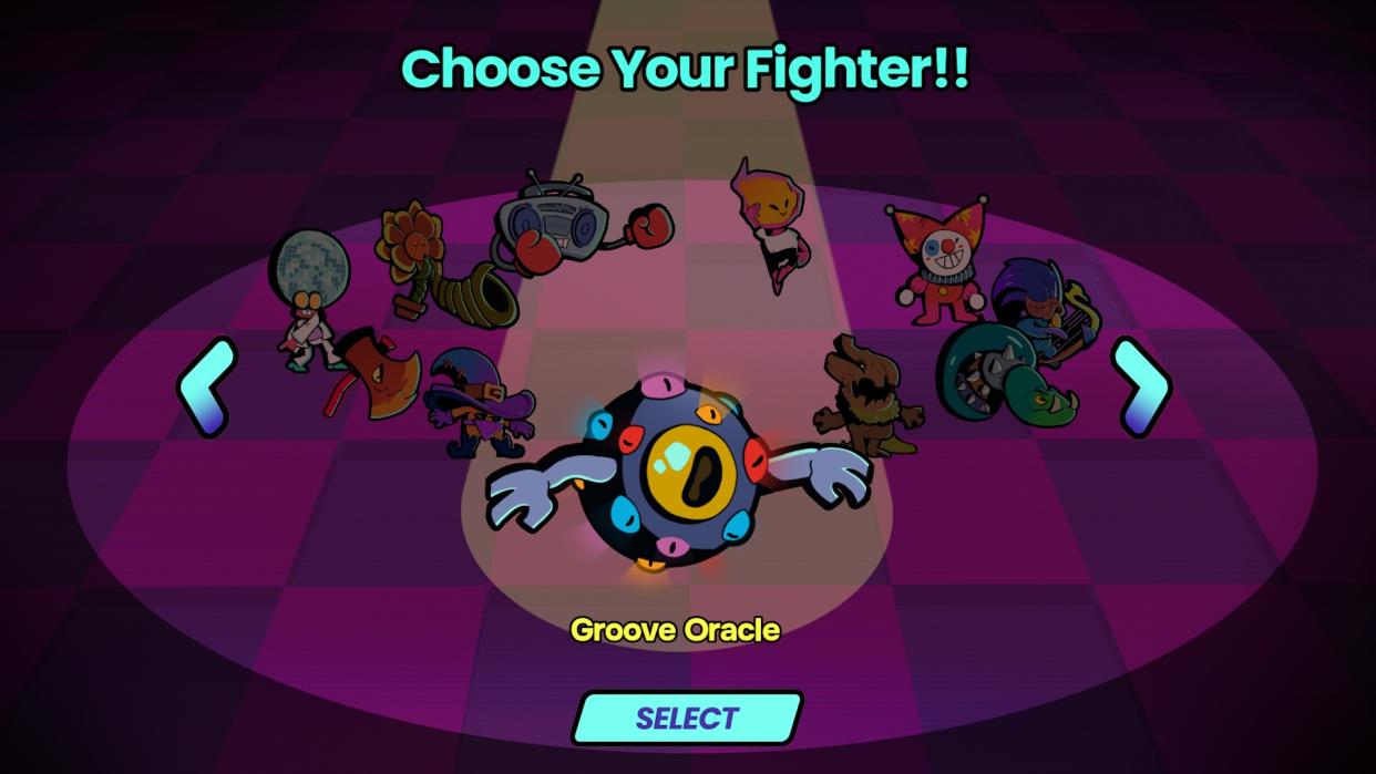  A character select screen in Dancing Duelists. 