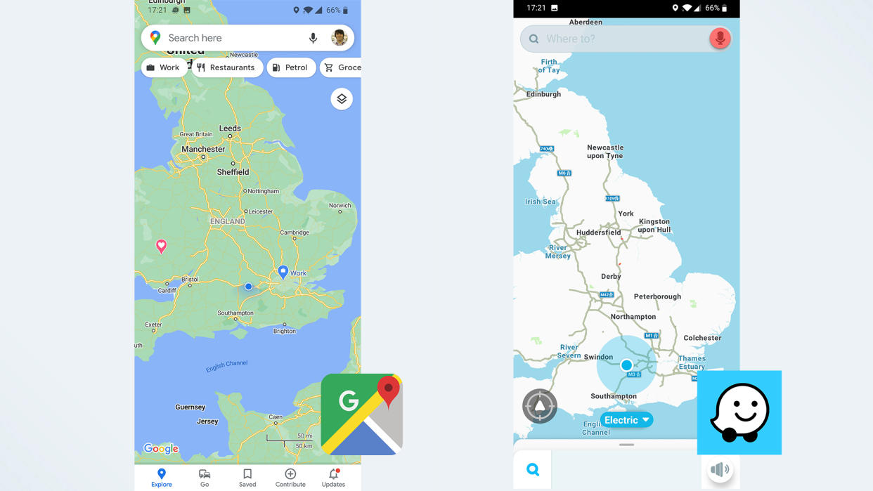  Google Maps vs. Waze main image. 