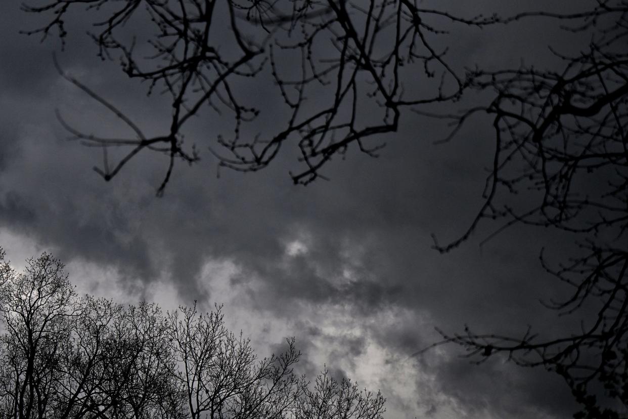 Dark clouds move in over East Lansing on Wednesday, April 17, 2024.