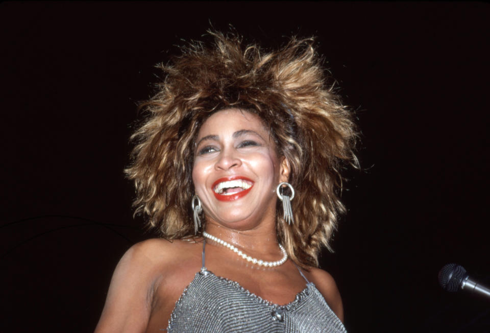 Tina Turner performs at the Joe Louis Arena during her 