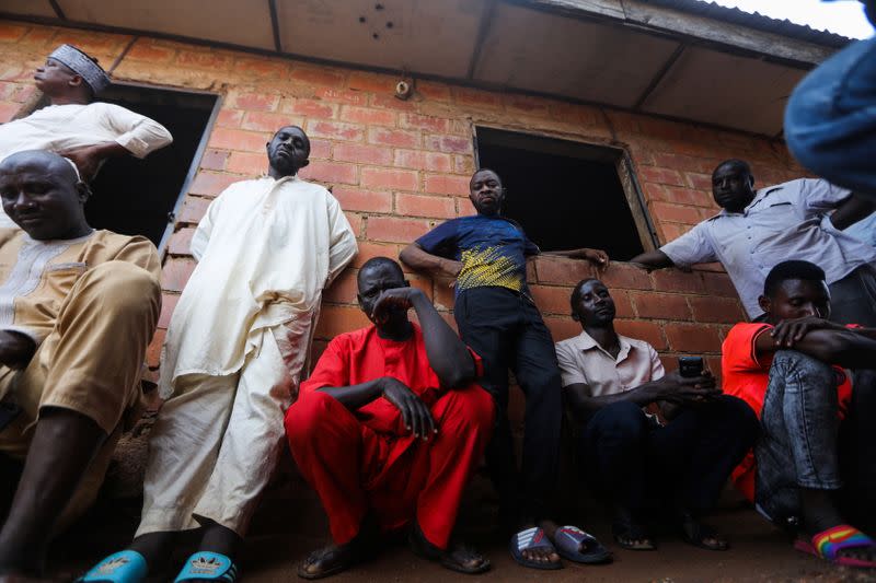 Parents attend a meeting at the Salihu Tanko Islamic school in Tegina, Niger State