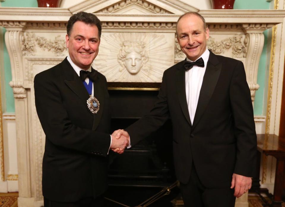 Mr Martin met the Lord Mayor Of London on Friday evening (James Manning/PA) (PA Wire)