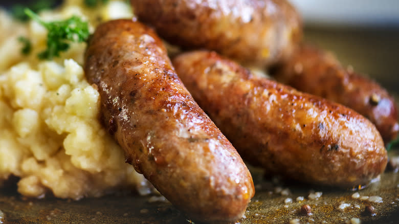 bangers and mash close up