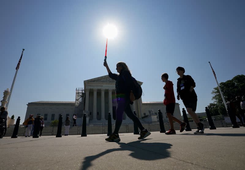 FILE PHOTO: Visitors to the U.S. Supreme Court in Washington