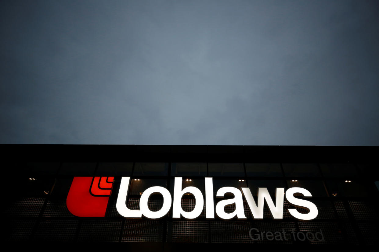 A sign is pictured outside a Loblaw supermarket in Ottawa, Ontario, Canada, November 14, 2017. REUTERS/Chris Wattie