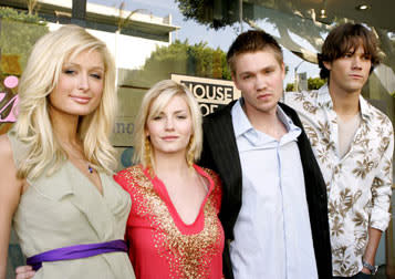 Paris Hilton , Elisha Cuthbert , Chad Michael Murray and Jared Padalecki at Kitson in Beverly Hills for Warner Bros. Pictures' House of Wax